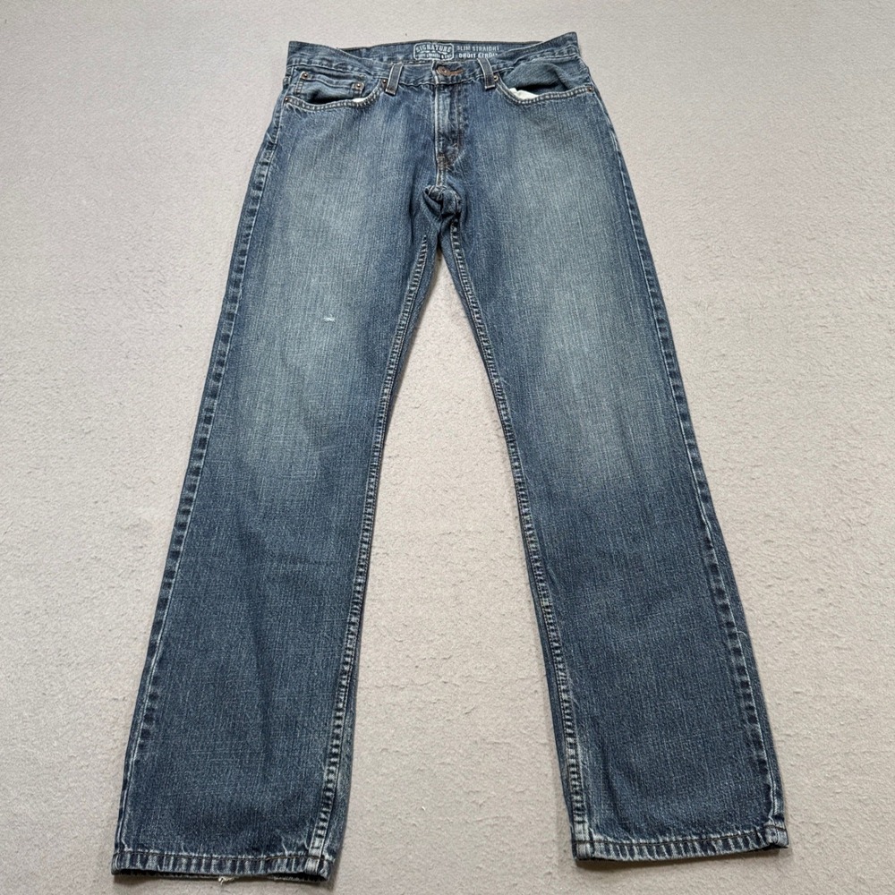 Signature By Levi's Jeans Mens 32x34 Blue Denim Medium Wash Slim Fit Staight Leg